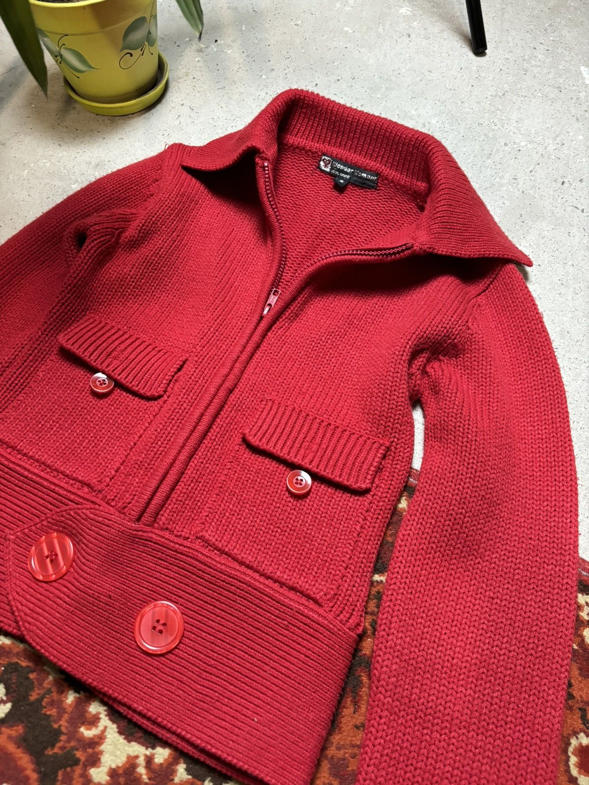 Designer × Japanese Brand × Vintage Vintage japanese Wonder Woman Cardigan Knit Red sweater Size S / US 4 / IT 40 - 2 Thumbnail