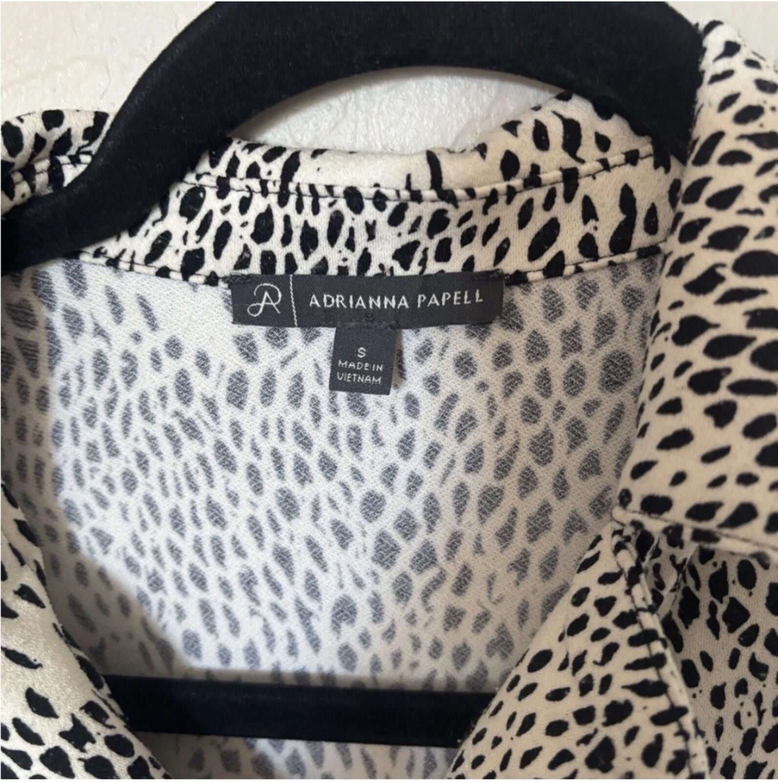 Other (Adrianna Papell) Monochrome Patterned Blouse Size M / US 6-8 / IT 42-44 - 3 Thumbnail