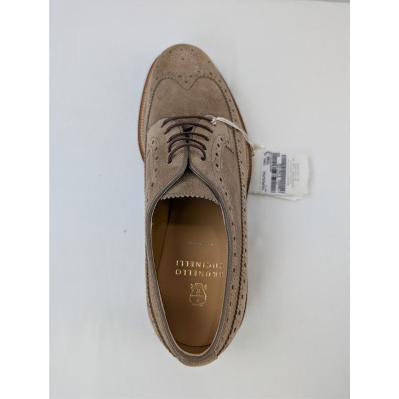 Brunello Cucinelli o1rshd1 Suede Longwing Brogue Derby Boots in Brown Size US 12 / EU 45 - 16 Thumbnail