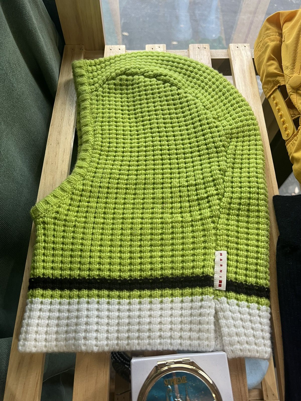 Marni × Uniqlo Green Marni x Uniqlo Knit Balaclava Size ONE SIZE - 1 Thumbnail
