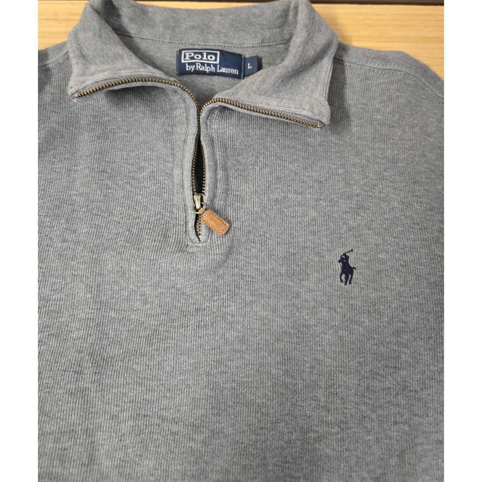 Polo Ralph Lauren Polo Ralph Lauren Sweater Mens Large Gray Quarter Zip Mock Neck Knit Size US L / EU 52-54 / 3 - 4 Thumbnail