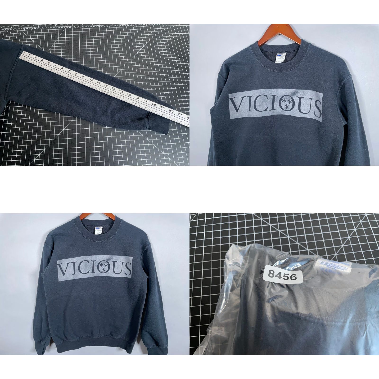Gildan Vicious Graphic Print Sweatshirt Black Crewneck Pullover Adult Small Gildan Men Shirt Graphic Print Punk Rock Size US S / EU 44-46 / 1 - 8 Thumbnail