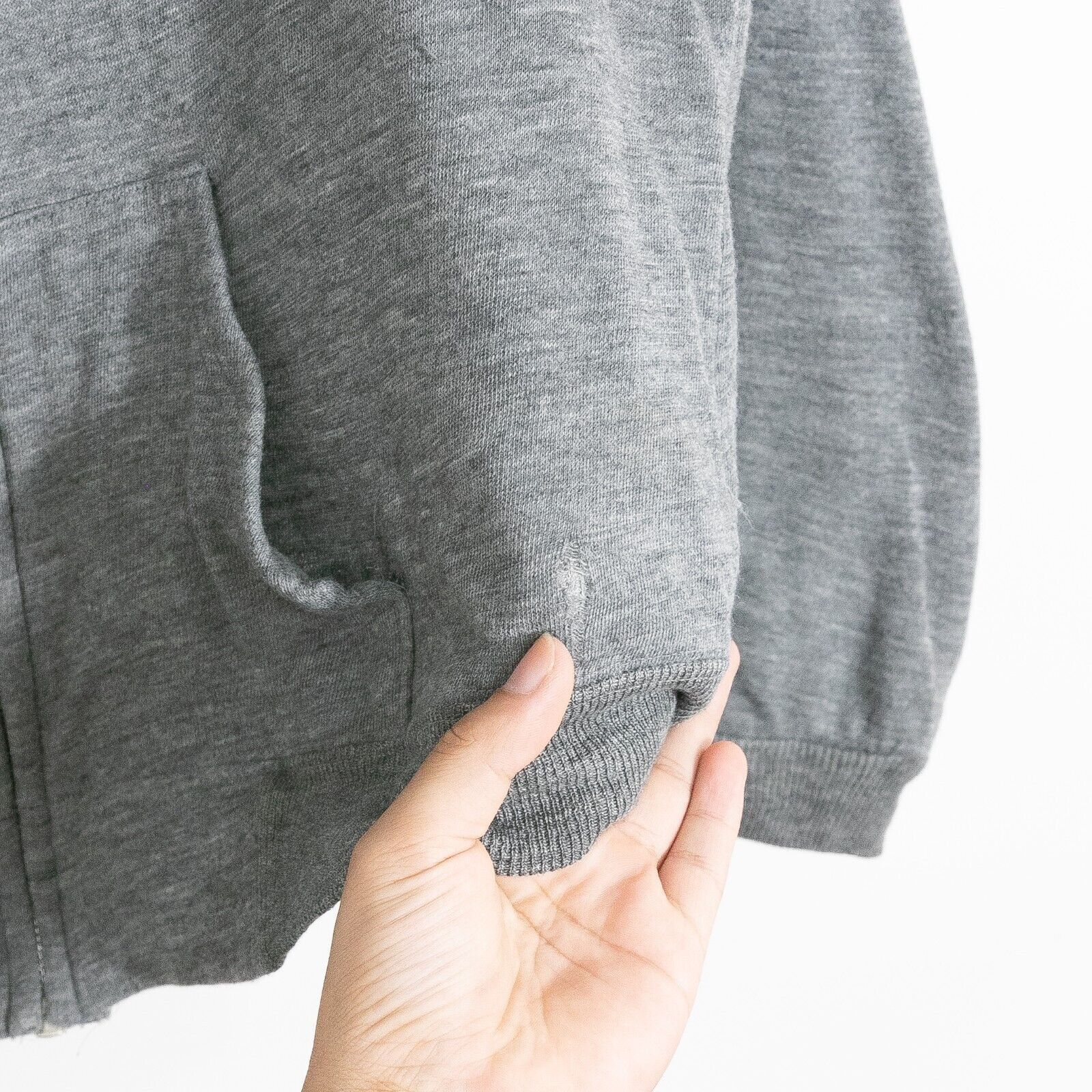 Vintage Vintage 70s Thermal Zip Up Hoodie Mens Large - Boxy Cropped Size US L / EU 52-54 / 3 - 3 Thumbnail