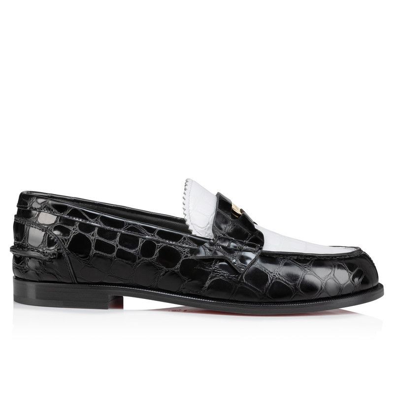 Christian Louboutin os11x0526 Penny Donna Loafers in Black/White Size US 11 / IT 41 - 1 Thumbnail