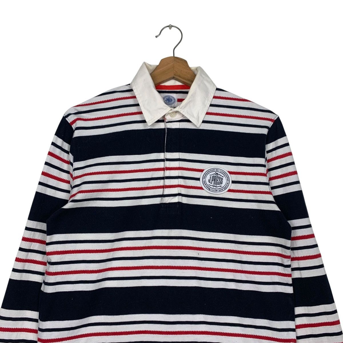 J. Press Vintage J. PRESS Striped Long Sleeve Polo Shirt #2846-C128 Size US S / EU 44-46 / 1 - 2 Thumbnail