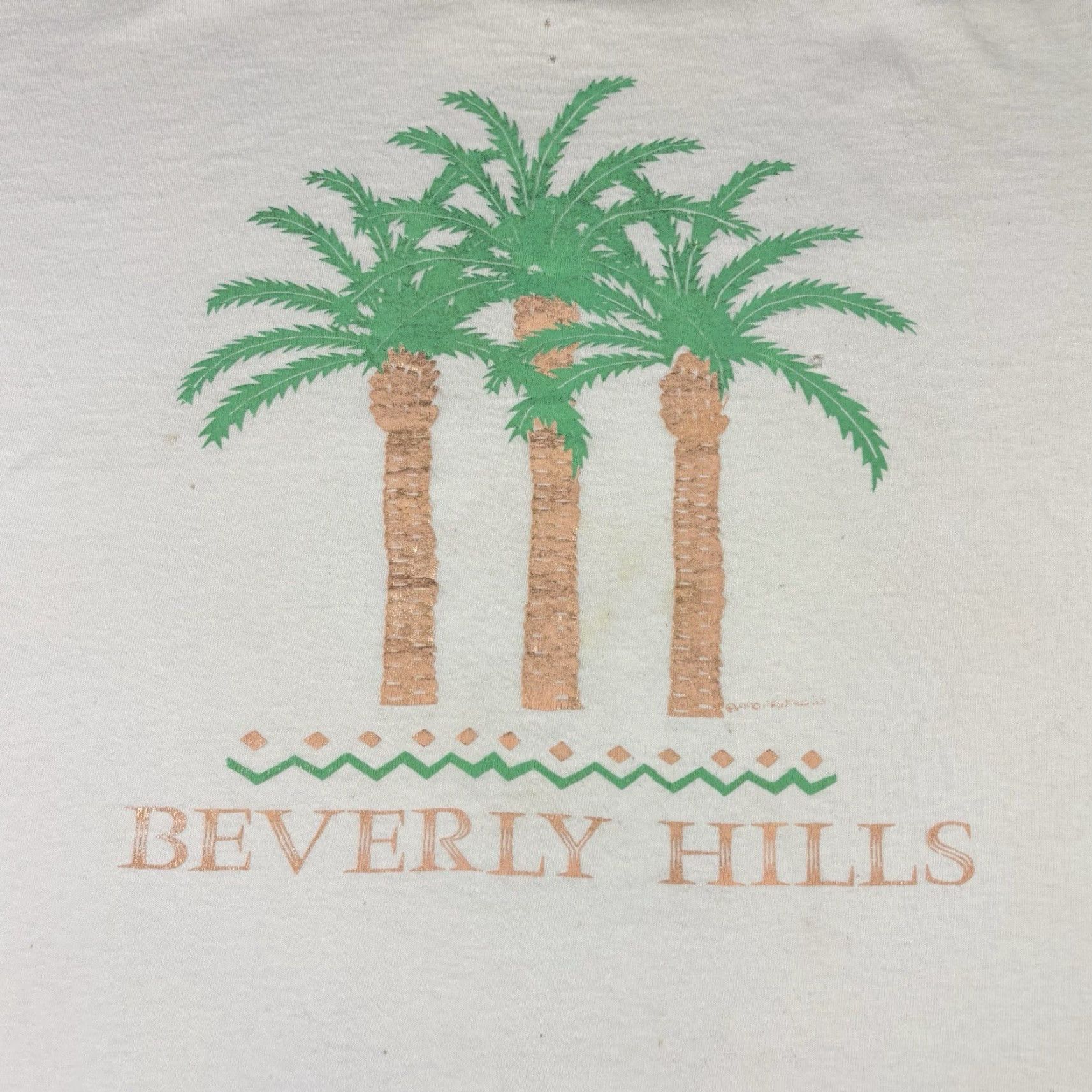 Vintage VINTAGE Beverly Hills T Shirt White Crew Neck Short Sleeve 90s XL Men Size US XL / EU 56 / 4 - 6 Thumbnail