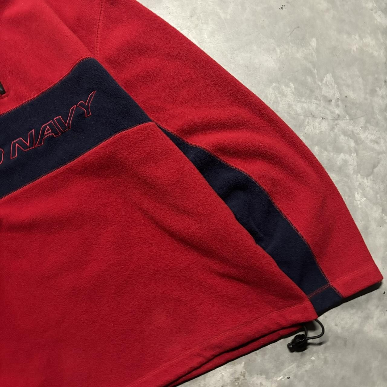 Old Navy × Vintage Crazy Vintage Y2K/2000s Red Old Navy Spellout Gorpcore Fleeces Essential Quarter Zip Sweatshirt! Size US L / EU 52-54 / 3 - 4 Thumbnail