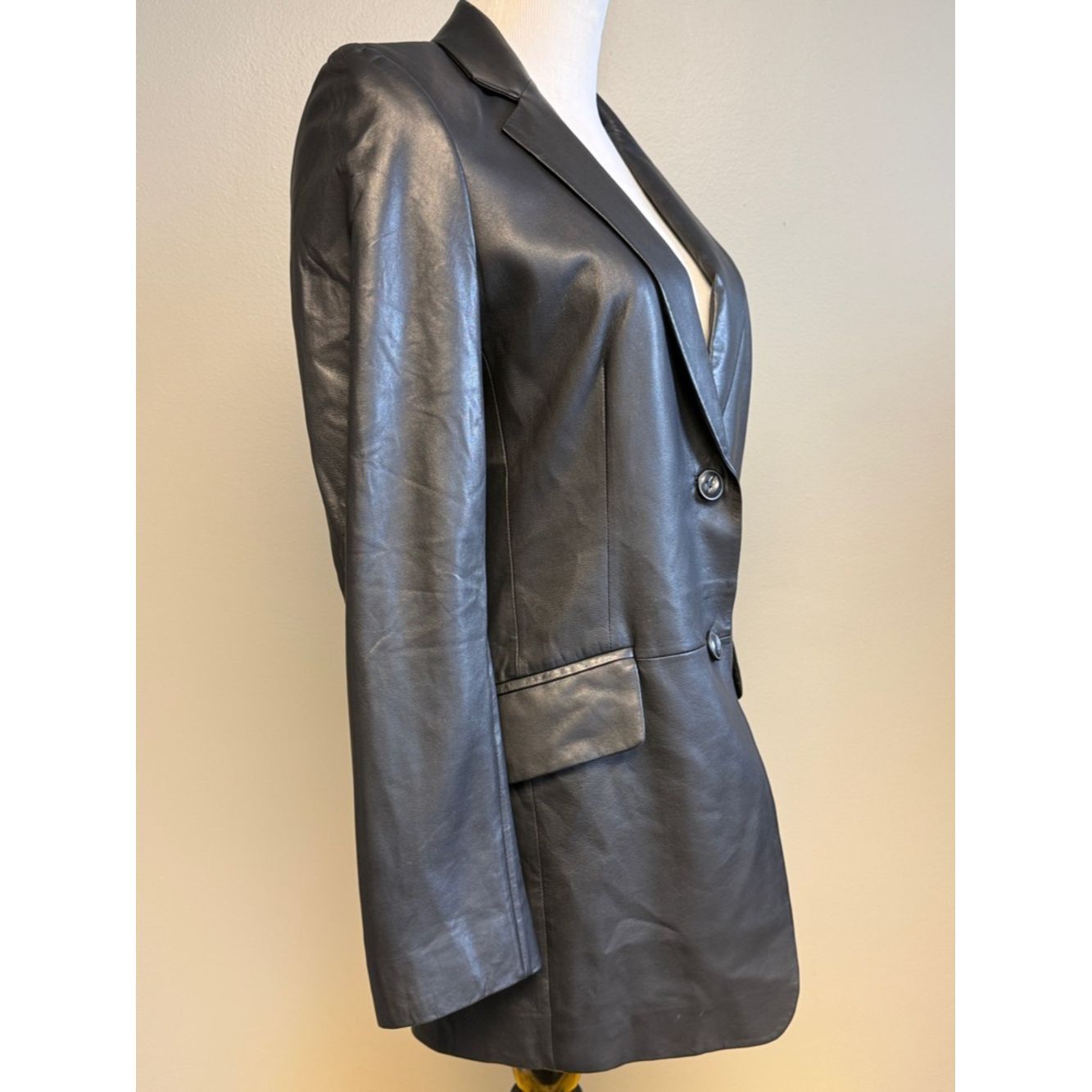 Rag & Bone Rag & Bone Lamb Leather Blazer Black Size 2 Tailored Jacket Size XS / US 0-2 / IT 36-38 - 5 Thumbnail