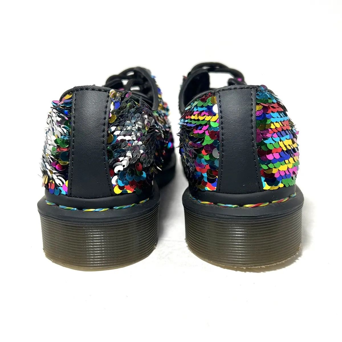 Dr. Martens 🌈 Dr Martens 1461 3 Loch Sequin Rainbow Silver Size US 7 / IT 37 - 8 Thumbnail