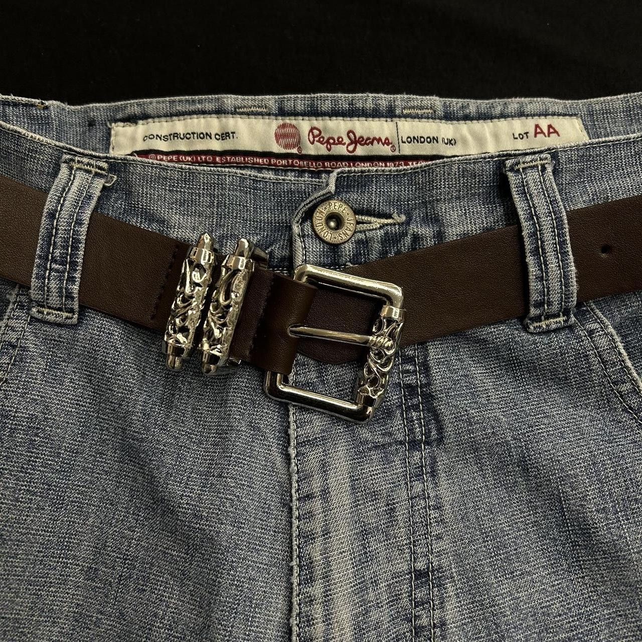 Japanese Brand × Vintage Y2K 2000s Style Silver Cross Hip Hop Skater Roller Belt Size 38 - 2 Thumbnail