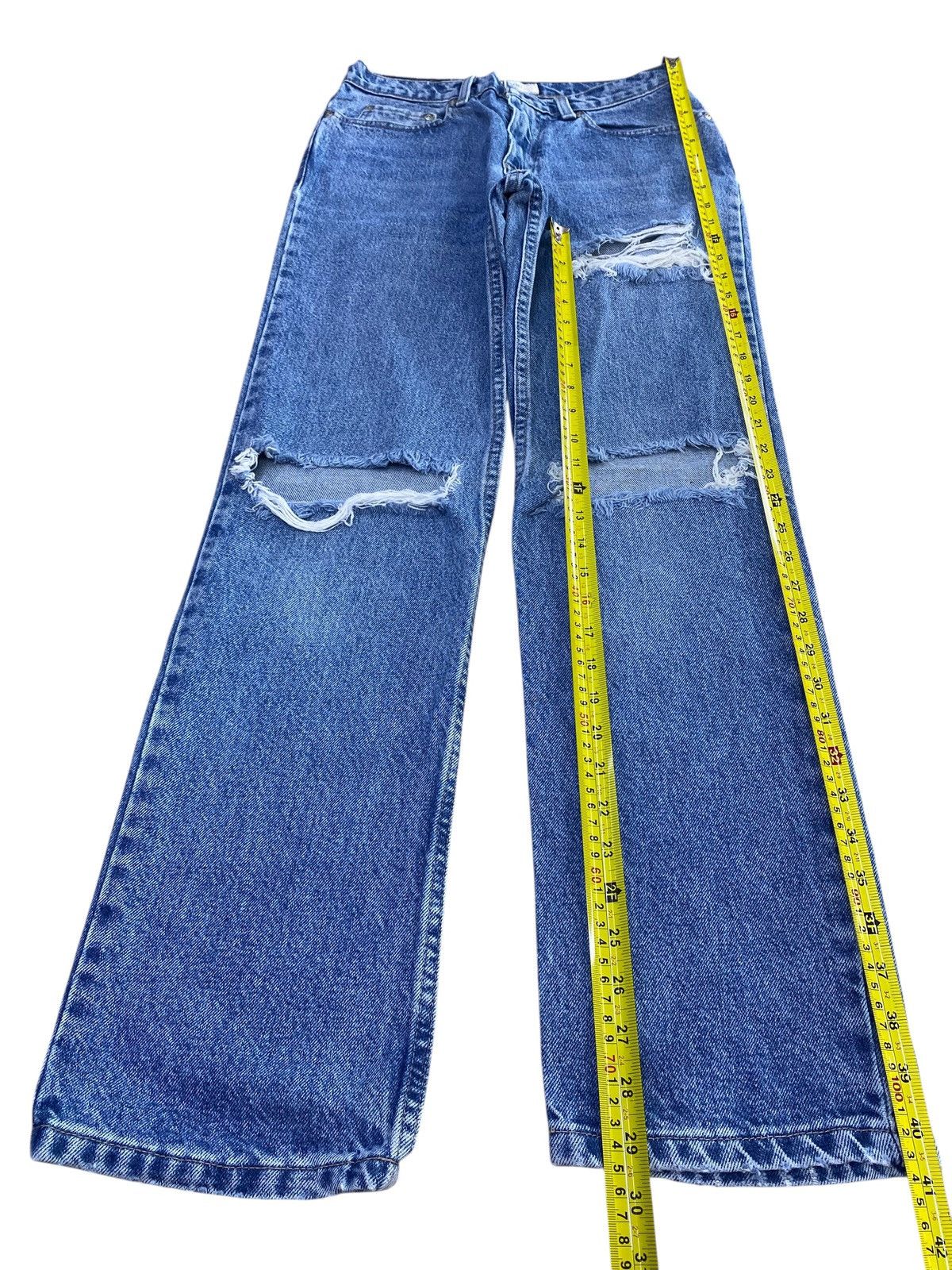 Other B.Moss Brand Blue Acid Wash Style Ripped Jeans Size US 28 / EU 44 - 7 Thumbnail