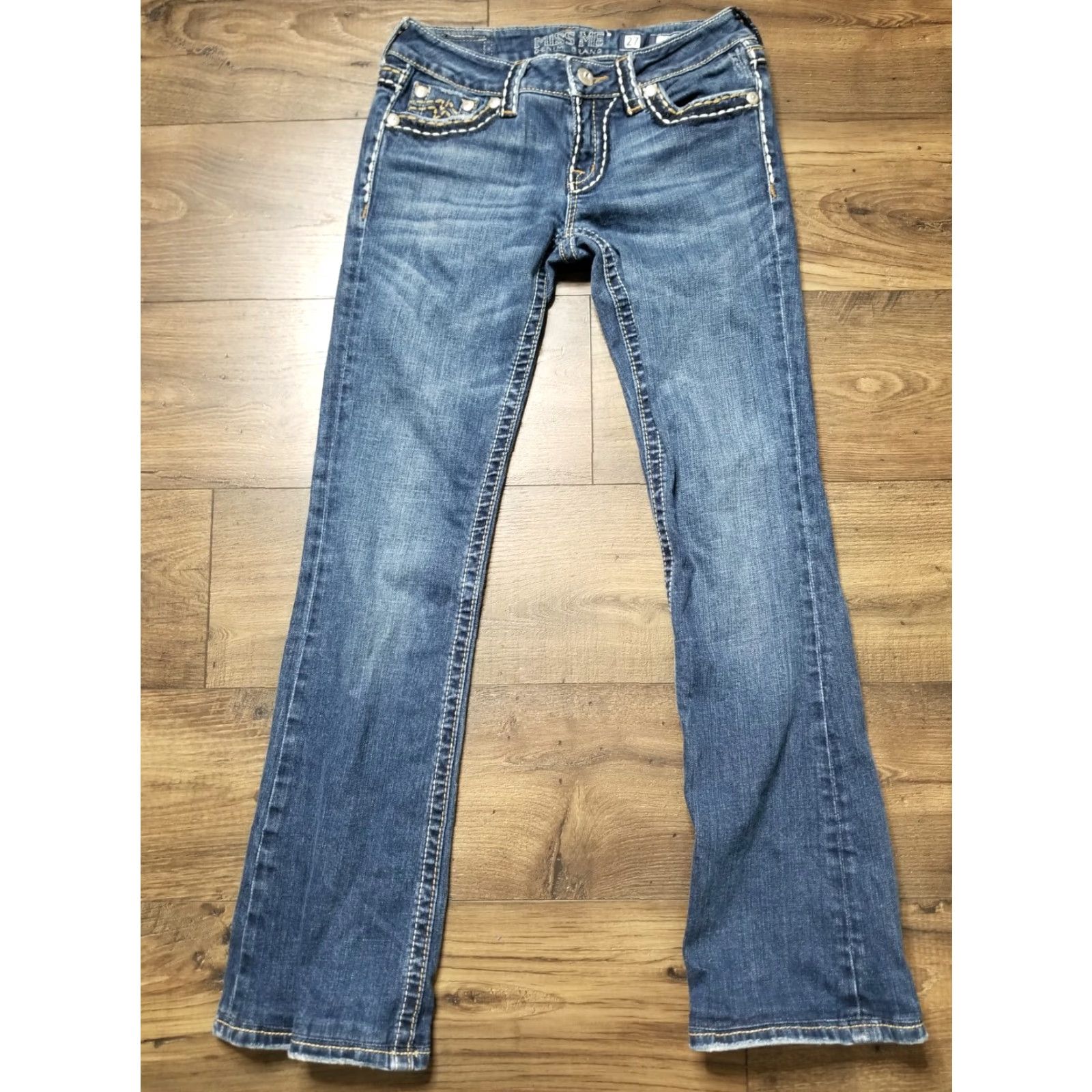Miss Me VINTAGE Miss Me Denim Jeans Bootcut Women Size 27 Blue Heavy Stitch Designer Size 27" / US 4 / IT 40 - 3 Thumbnail