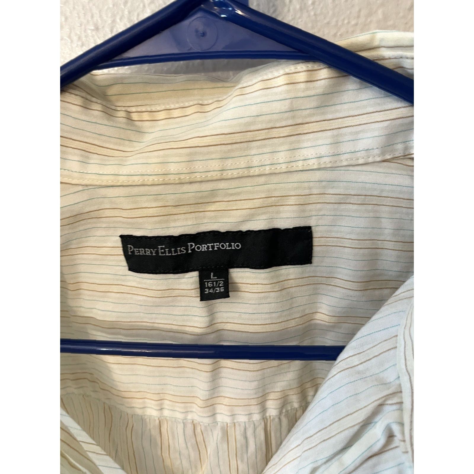 Perry Ellis PERRY ELLIS Multicolor Striped Button-Up Shirt Adult Mens Size L Long Sleeve Size US L / EU 52-54 / 3 - 2 Thumbnail