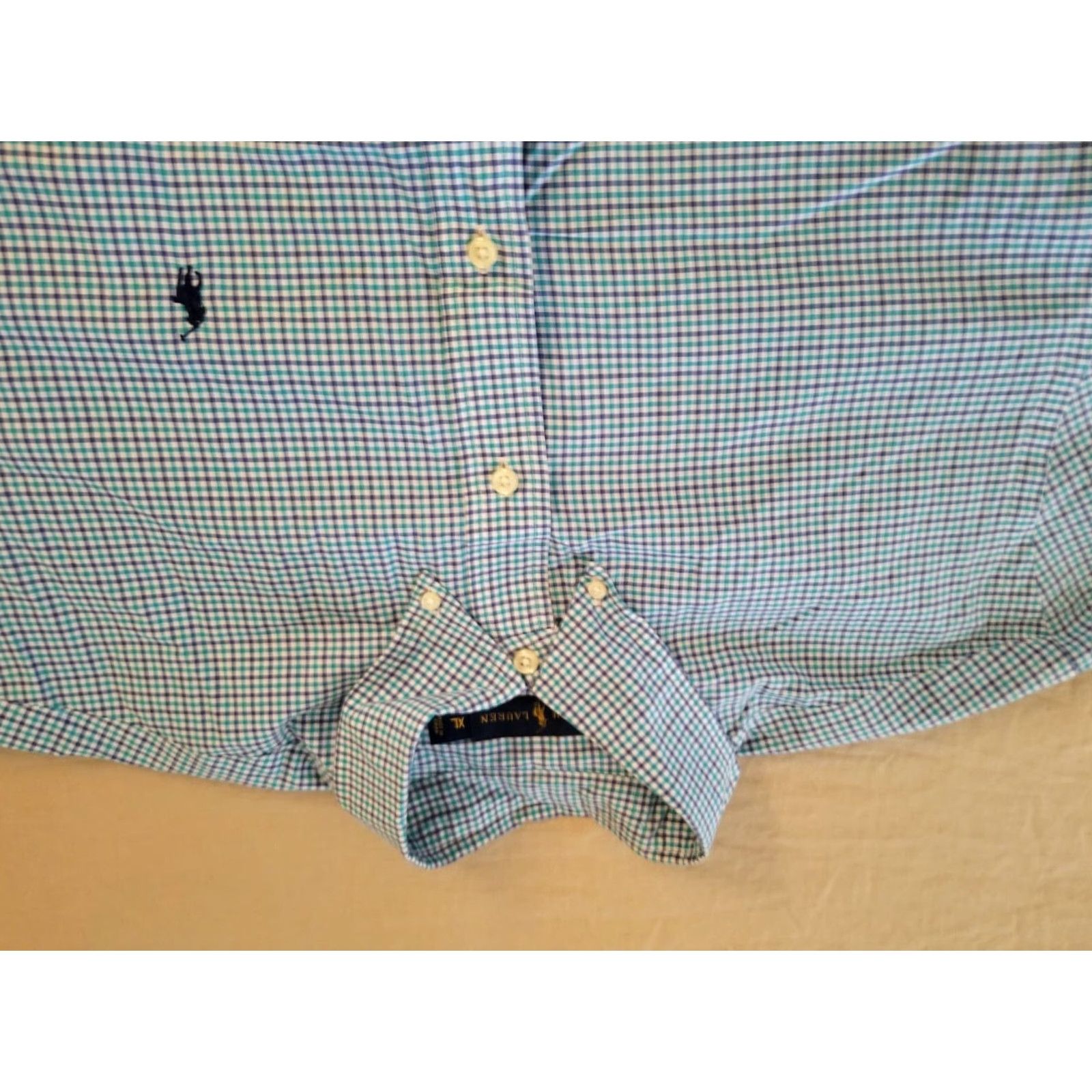 Polo Ralph Lauren Polo Ralph Lauren Shirt Mens XL Blue Button-Up Cotton Dress Shirt Long Sleeve Size 46R - 2 Thumbnail