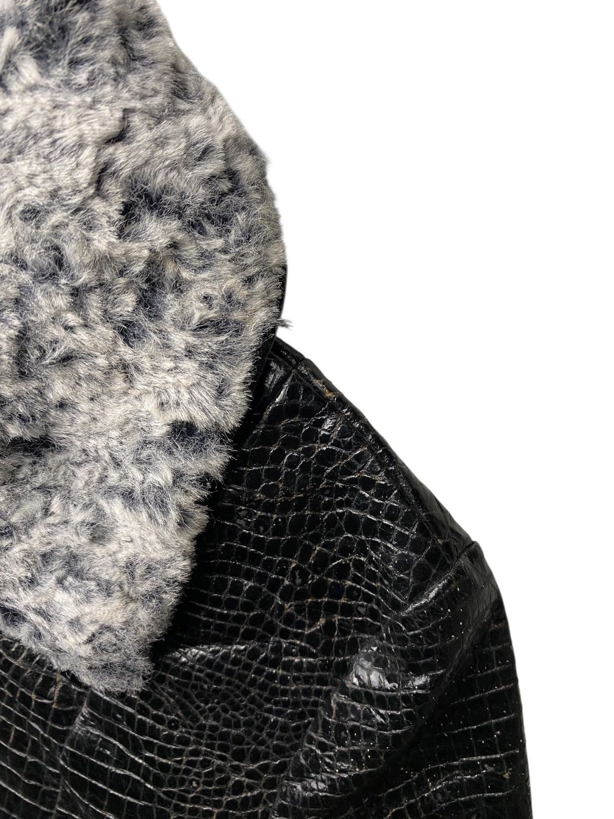 14th Addiction 2000's MeaTe Fur Crocodile Pattern Jacket Size US S / EU 44-46 / 1 - 7 Thumbnail