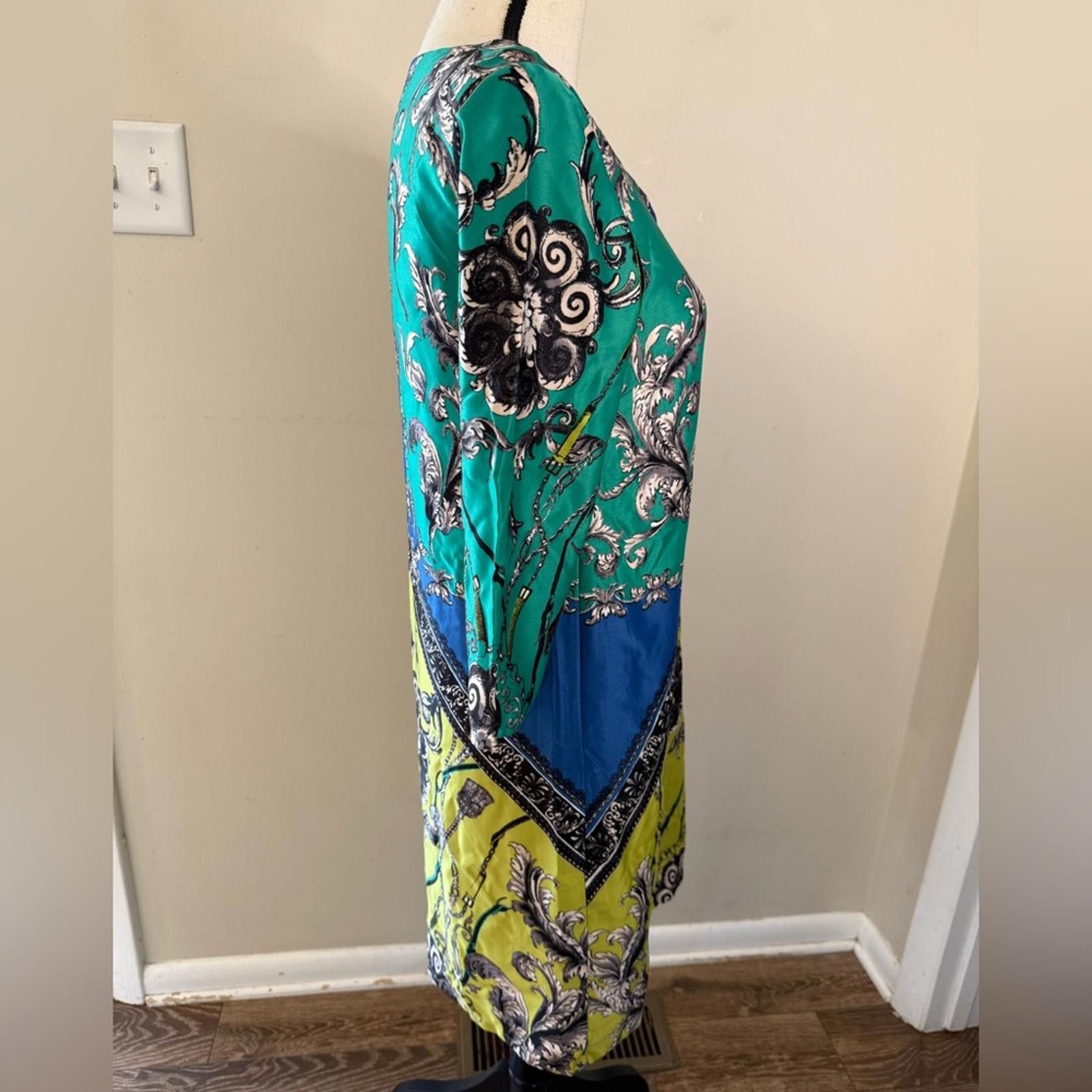 Other Gabby Style ornate midi dress leaf pattern keyhole neck SZ 4 Size S / US 4 / IT 40 - 2 Thumbnail