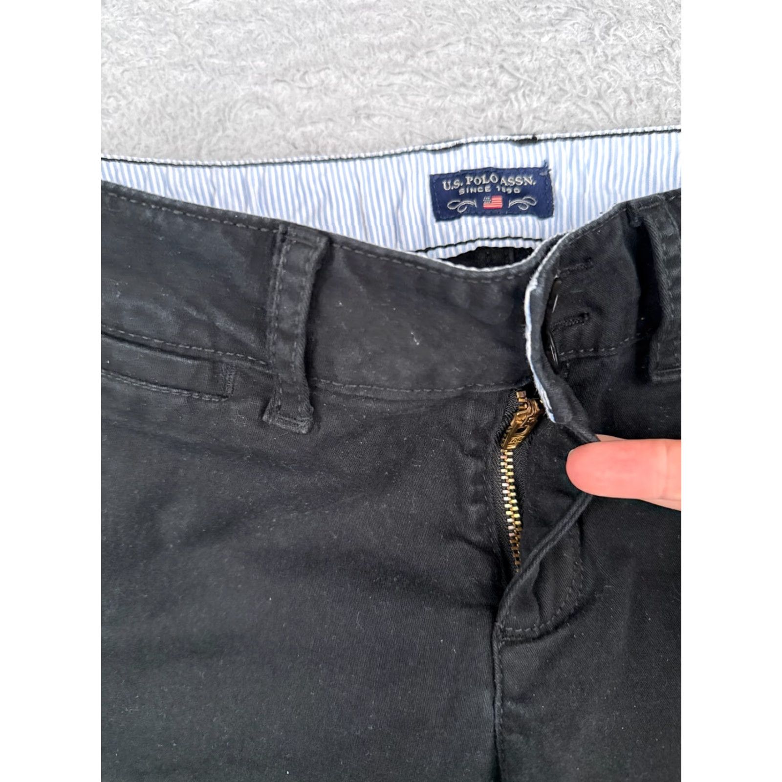 Vintage US Polo Assn Shorts Womens 8 Black Chino Cotton Blend Twill Casual 30x6 Size 30" / US 8 / IT 44 - 6 Thumbnail