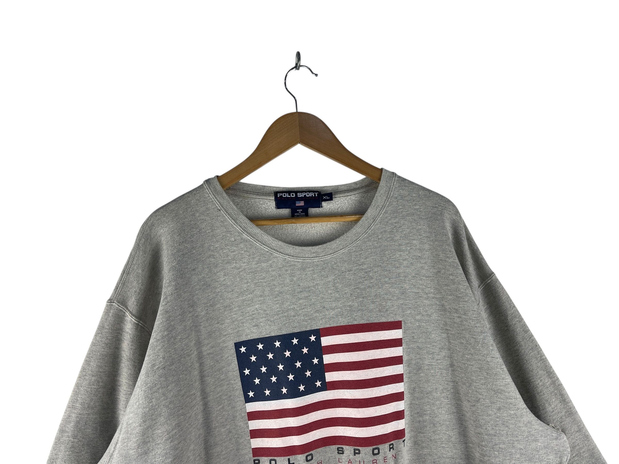 Polo Ralph Lauren Vintage Polo Sport Ralph Lauren USA Flag Sweatshirt Grey XL Size US XL / EU 56 / 4 - 4 Thumbnail