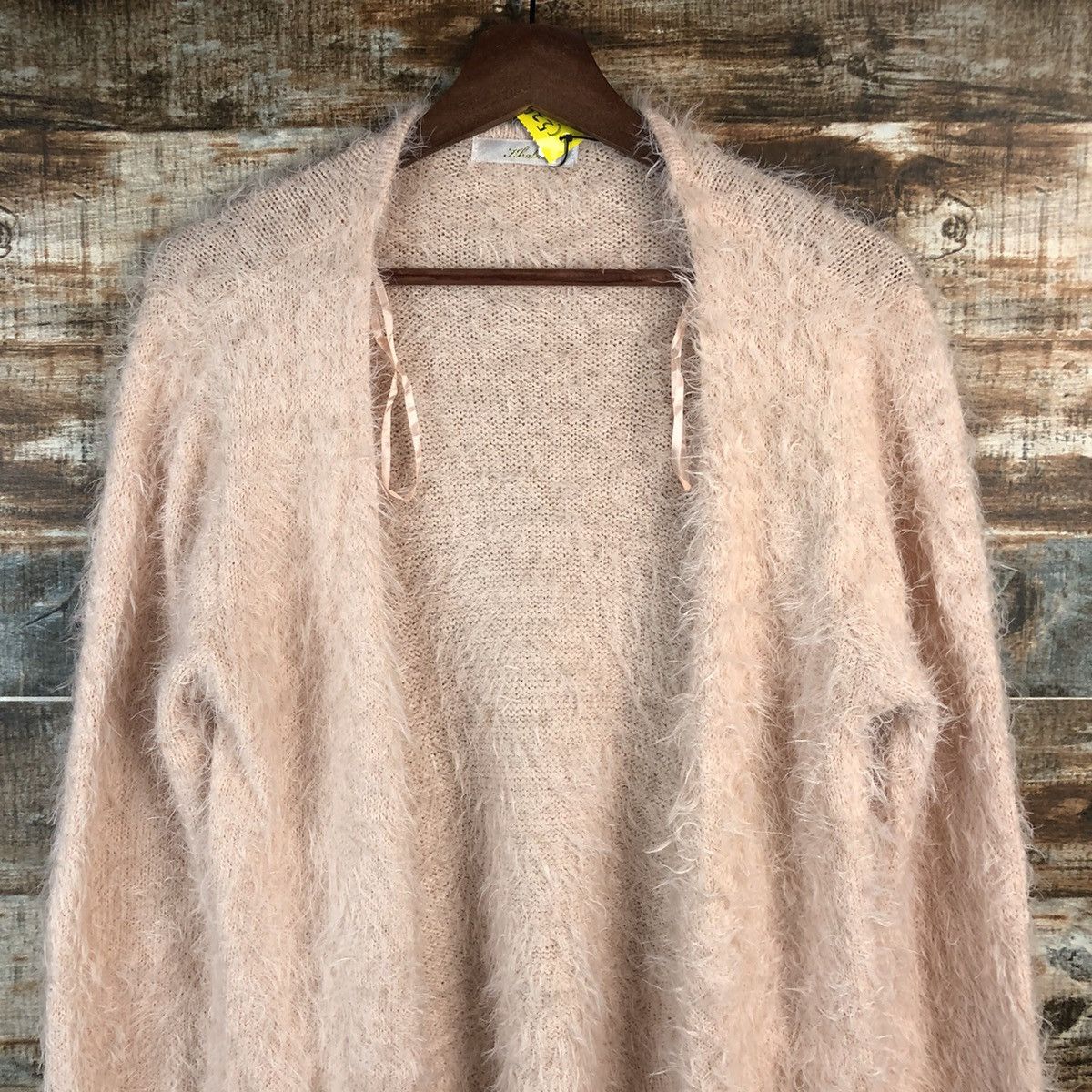 Homespun Knitwear DL Khalita Pink Mohair shaggy fur Cardigan Knitwear #C526 Size L / US 10 / IT 46 - 4 Thumbnail