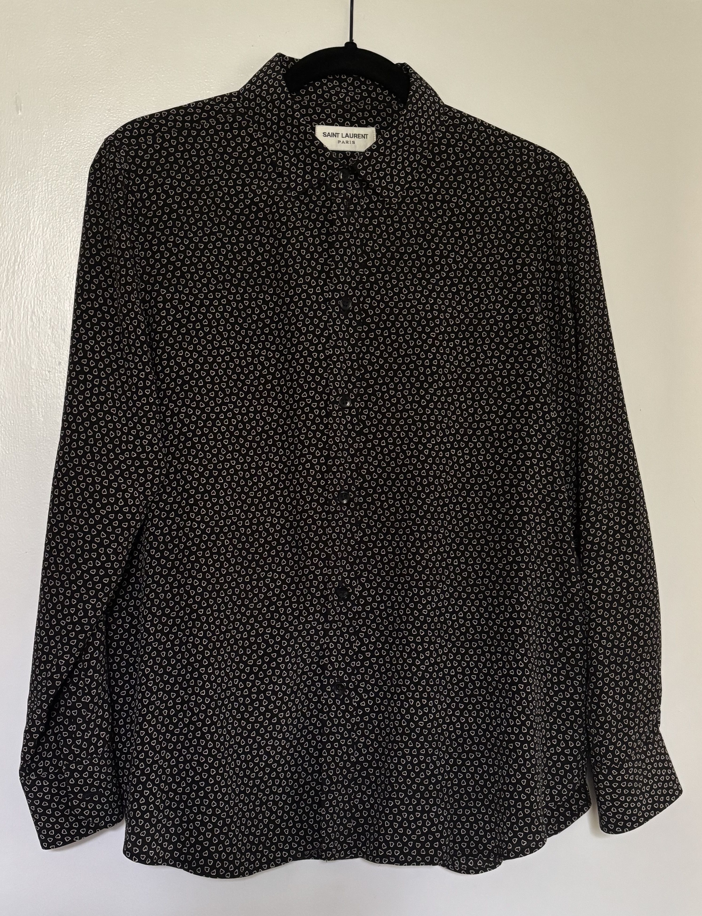 Saint Laurent Paris Saint Laurent Silk Hearts Shirt F42 Size M / US 6-8 / IT 42-44 - 2 Thumbnail