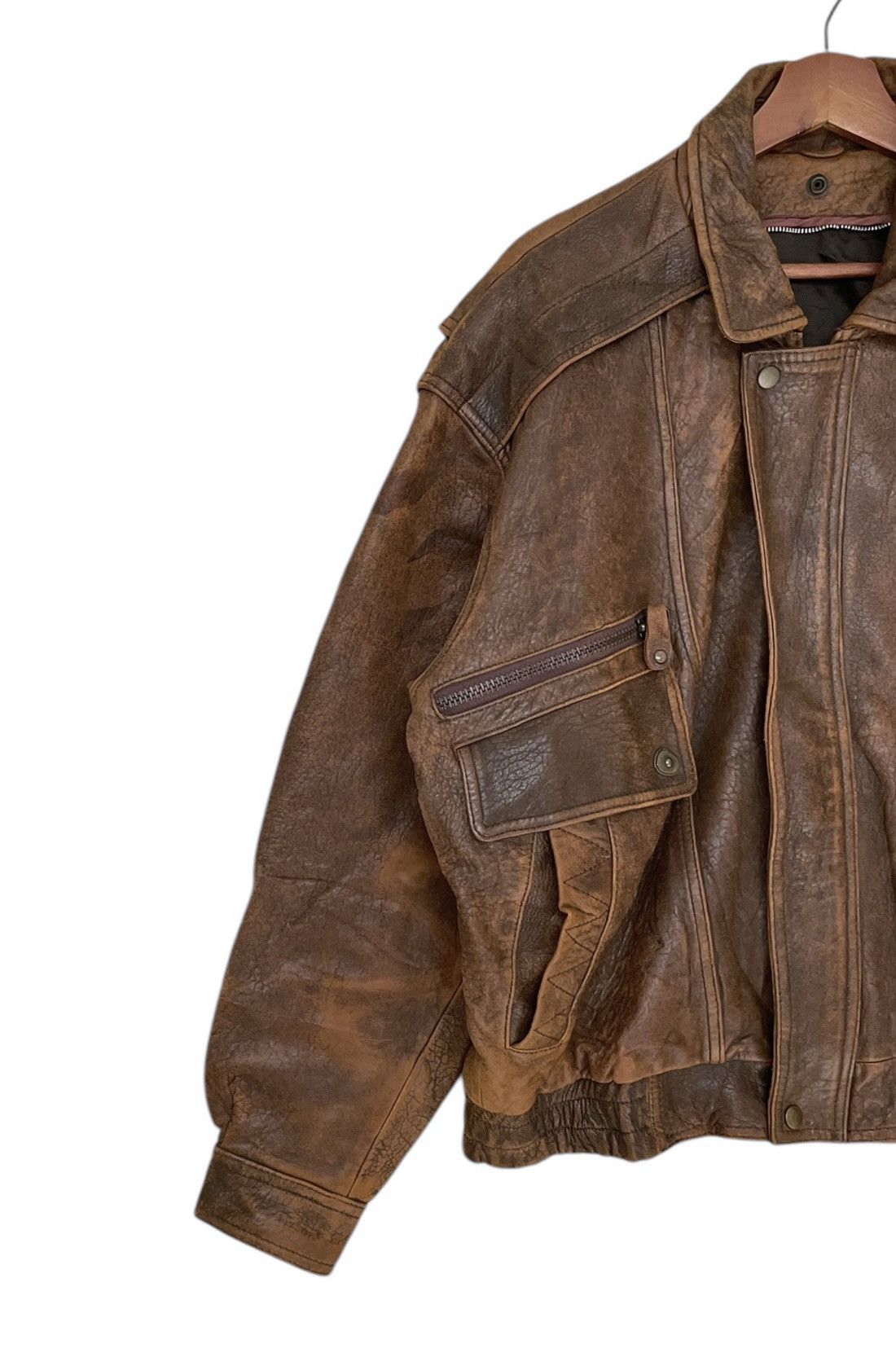 Japanese Brand × Vintage Vintage Japanese Brand Fly Leather Jacket 1990s Size US M / EU 48-50 / 2 - 5 Thumbnail