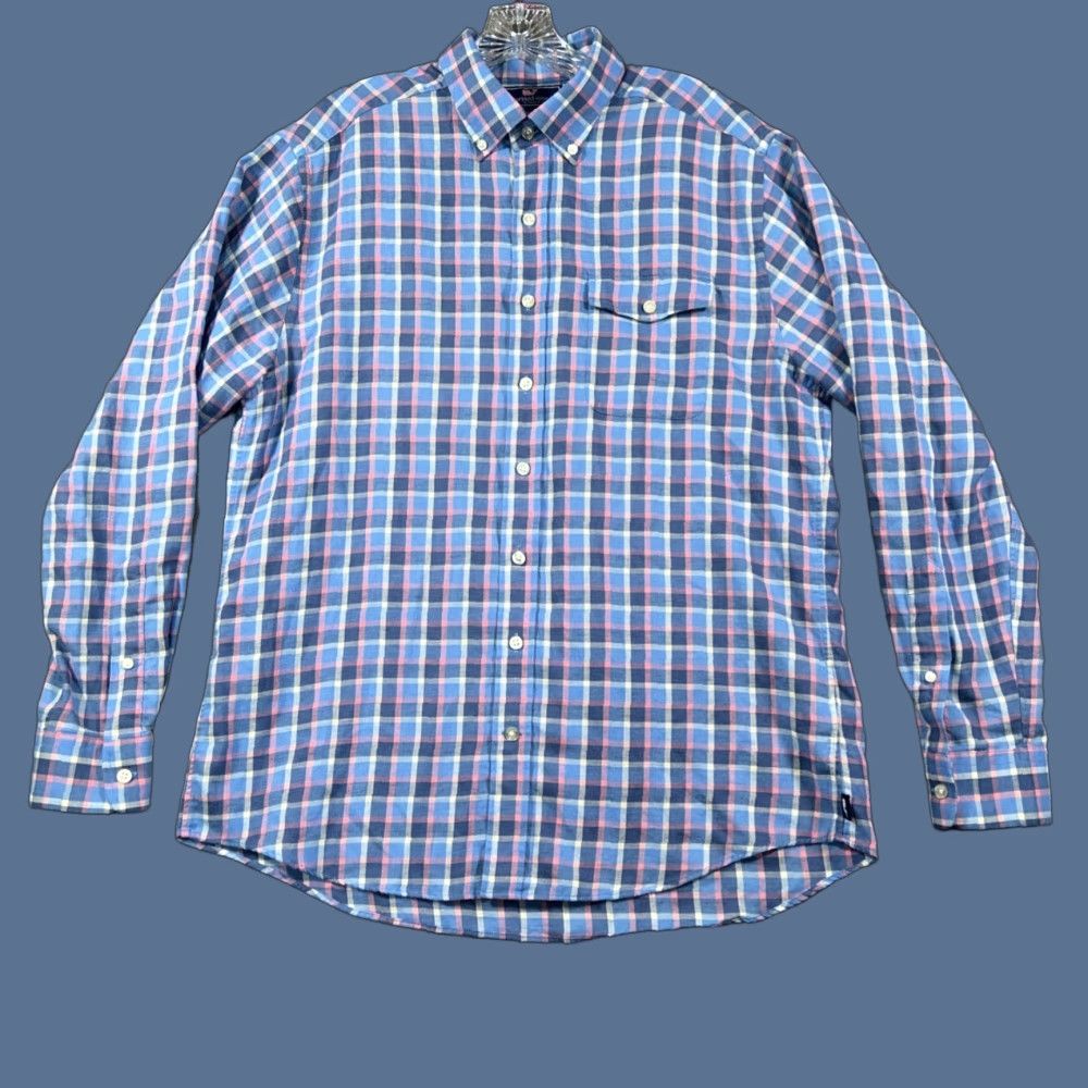 Vineyard Vines Vineyard Vines Crosby Shirt Shirt Button-Down L Blue Plaid Slim Fit Mens Long Sleeve Button-Up Size US L / EU 52-54 / 3 - 1 Thumbnail
