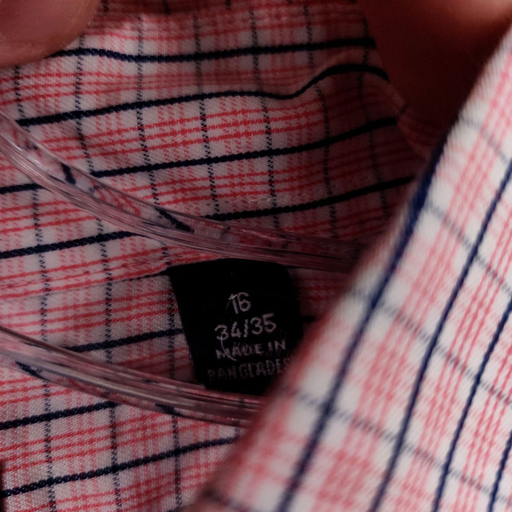 Chaps Chaps Dress Shirt Mens 16 Red Plaid Button-Down Wrinkle Resistant Stretch Collar Size 42R - 4 Thumbnail
