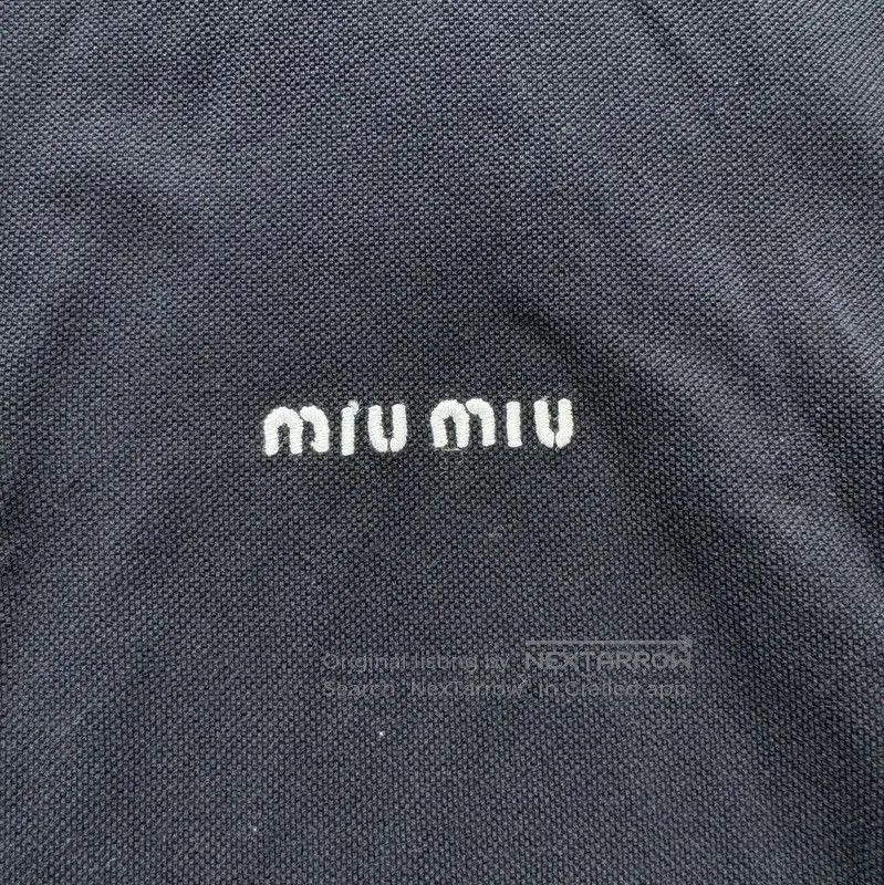 Miu Miu Miu Miu Women's Cotton T-Shirt in Dark Blue . Size M / US 6-8 / IT 42-44 - 4 Thumbnail