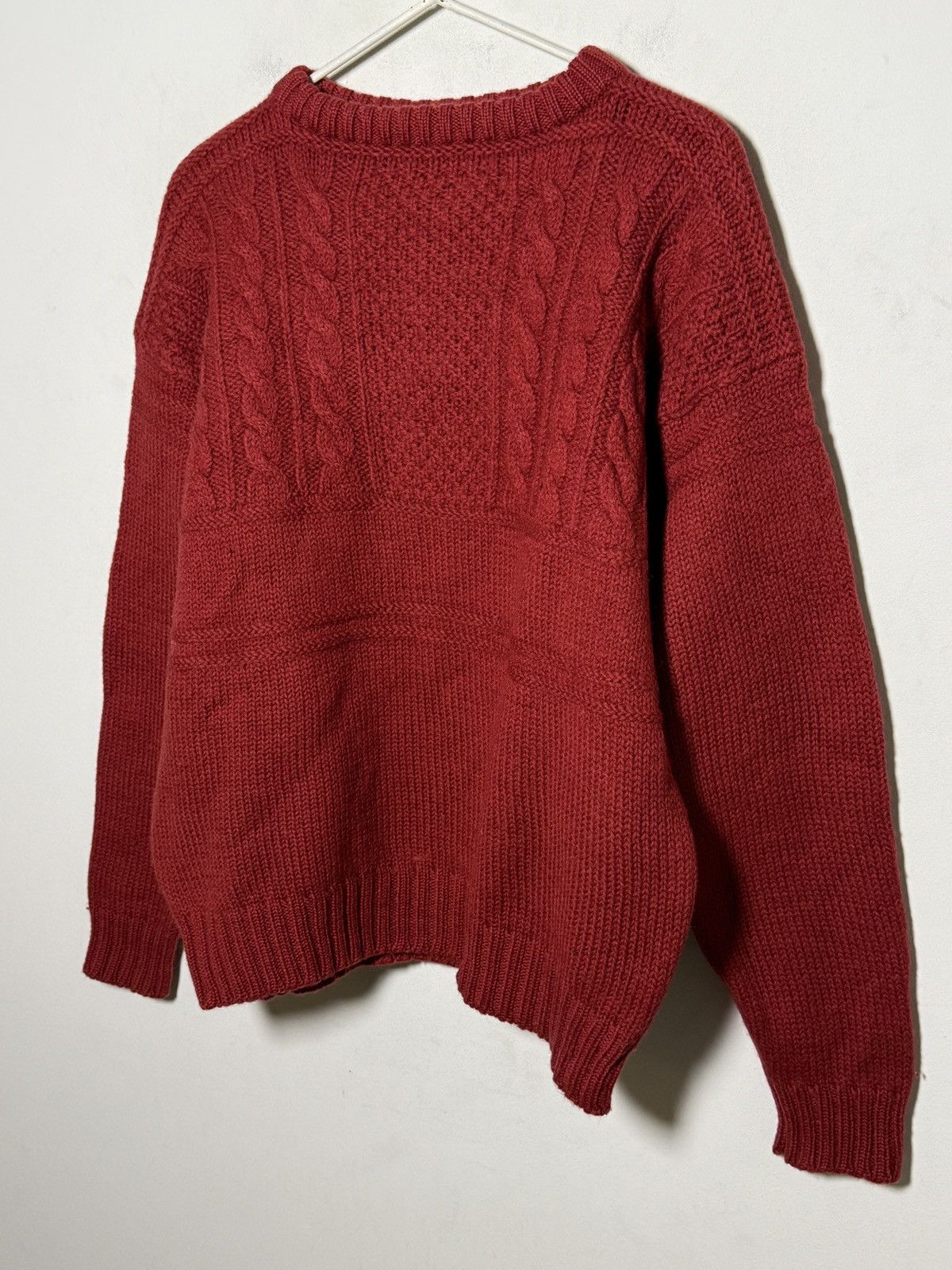 Giorgio Armani Armani 80s Chunky red cable-knit sweater Size US M / EU 48-50 / 2 - 2 Thumbnail