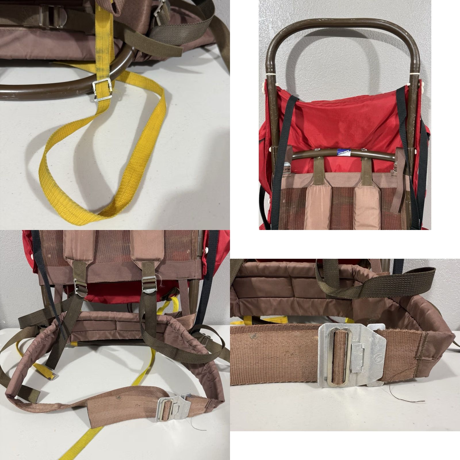 Vintage VINTAGE Alpine Designs Backpack Unisex Adults 14"W 20"H 8"D Red External Frame Nylon Hiking Camping Trail USA Size ONE SIZE - 8 Thumbnail