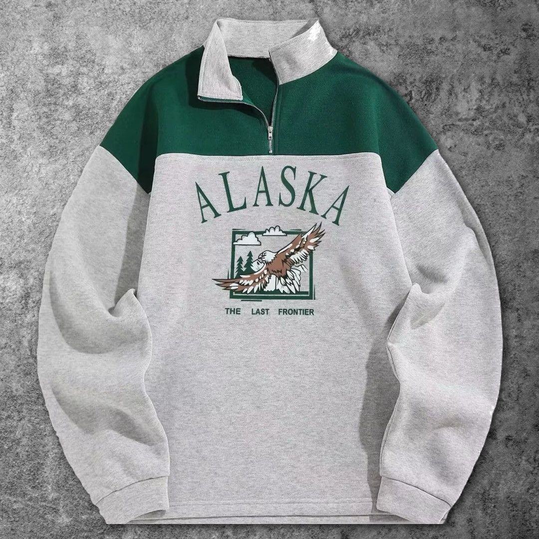 Green and grey Alaska Pullover