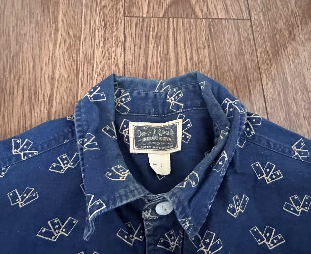 RRL Ralph Lauren RRL Double RL Indigo dyed washed vintage poker print shirt Size US S / EU 44-46 / 1 - 3 Thumbnail