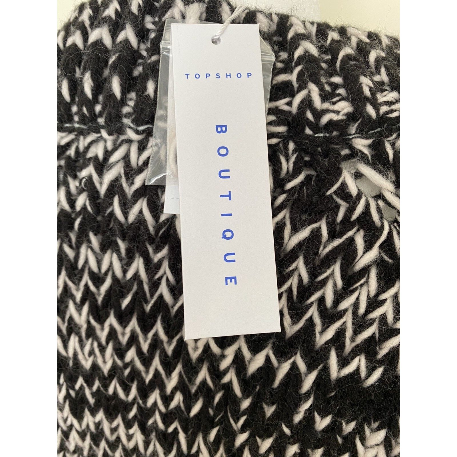 Topshop TopShop Black White Chunky Knit Sweater knitt Size M A003074 Size M / US 6-8 / IT 42-44 - 7 Thumbnail