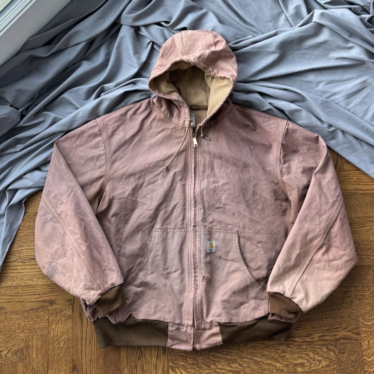 Carhartt × Vintage Vintage Carhartt Hooded Detroit Jacket Rust Clay Thermal 90s Size US XL / EU 56 / 4 - 3 Thumbnail
