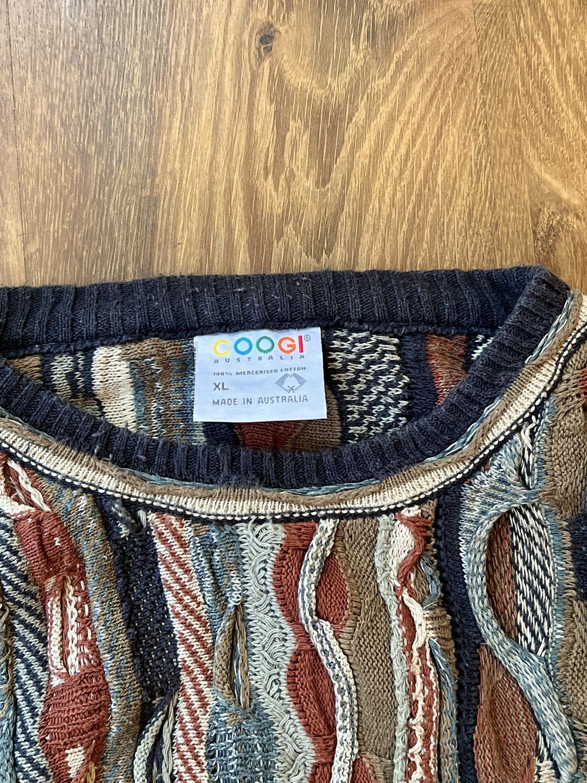 Coogi Rare Coogi 3D Knit / Sweater (Brown/Orange/Black/Blue) Size US XL / EU 56 / 4 - 4 Thumbnail