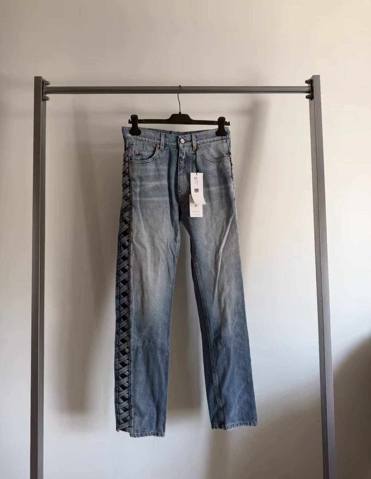 Martine Rose Side Cross Pattern Cut-Out Jeans
