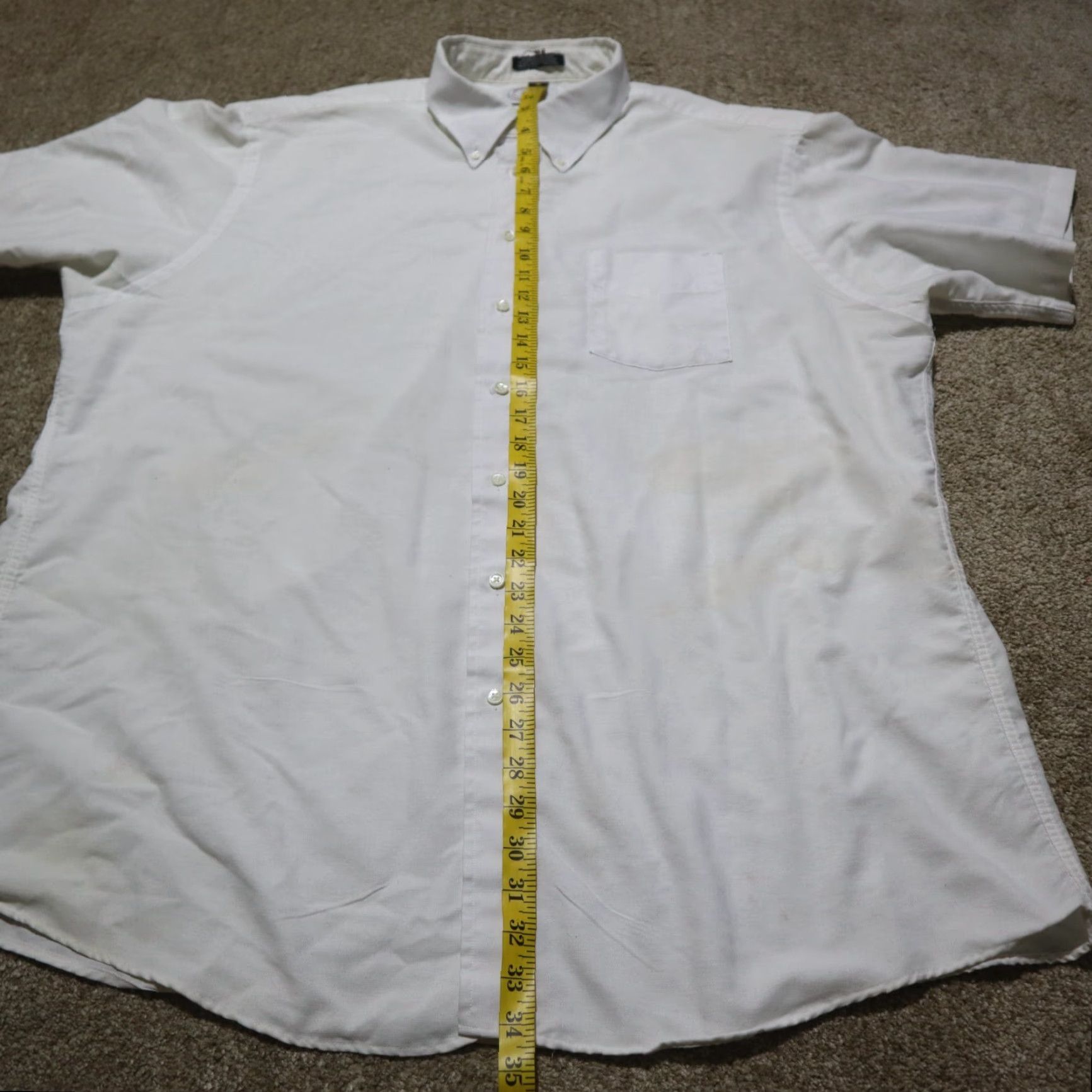 Vintage Jonathan Castle Solid White Button-Down Shirt Long Sleeve Adult Men's Size 19 Size US XXL / EU 58 / 5 - 6 Thumbnail