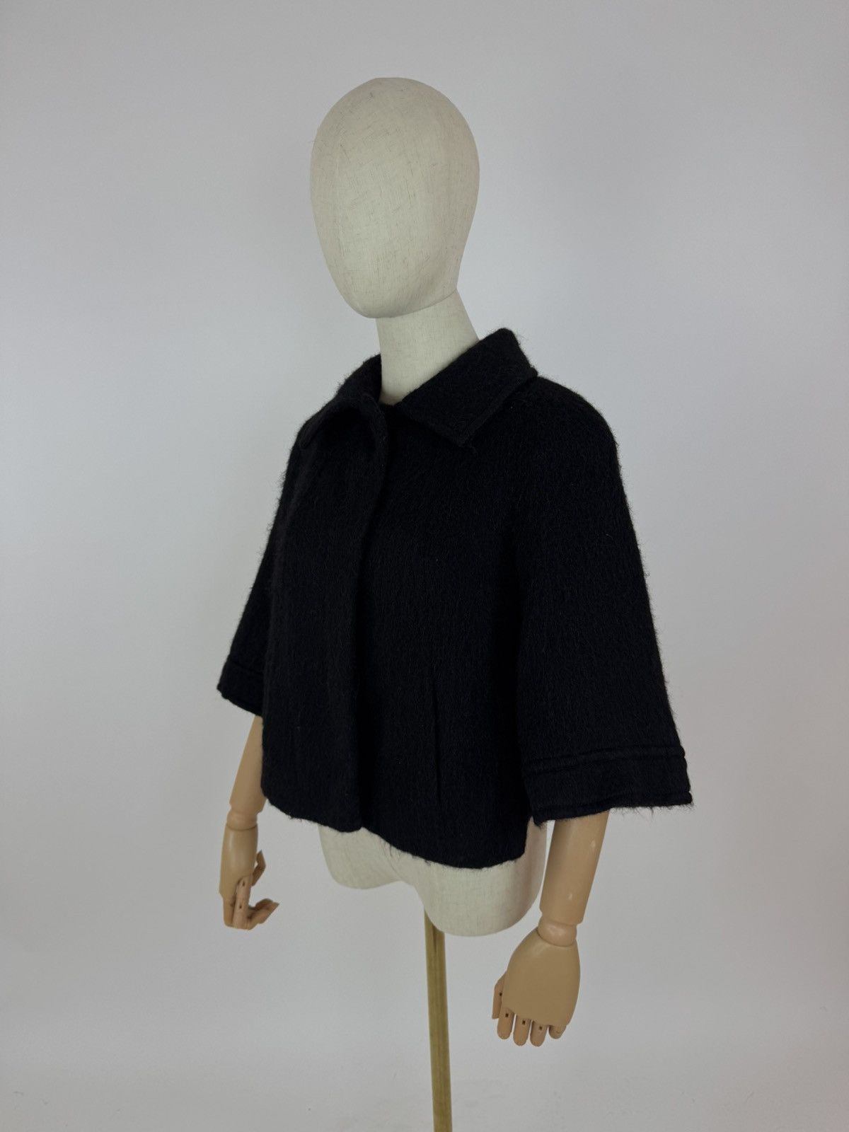 LK Bennett LK BENNETT Cropped Evening Jacket Black Wool Mohair&Alpaca Size S / US 4 / IT 40 - 3 Thumbnail