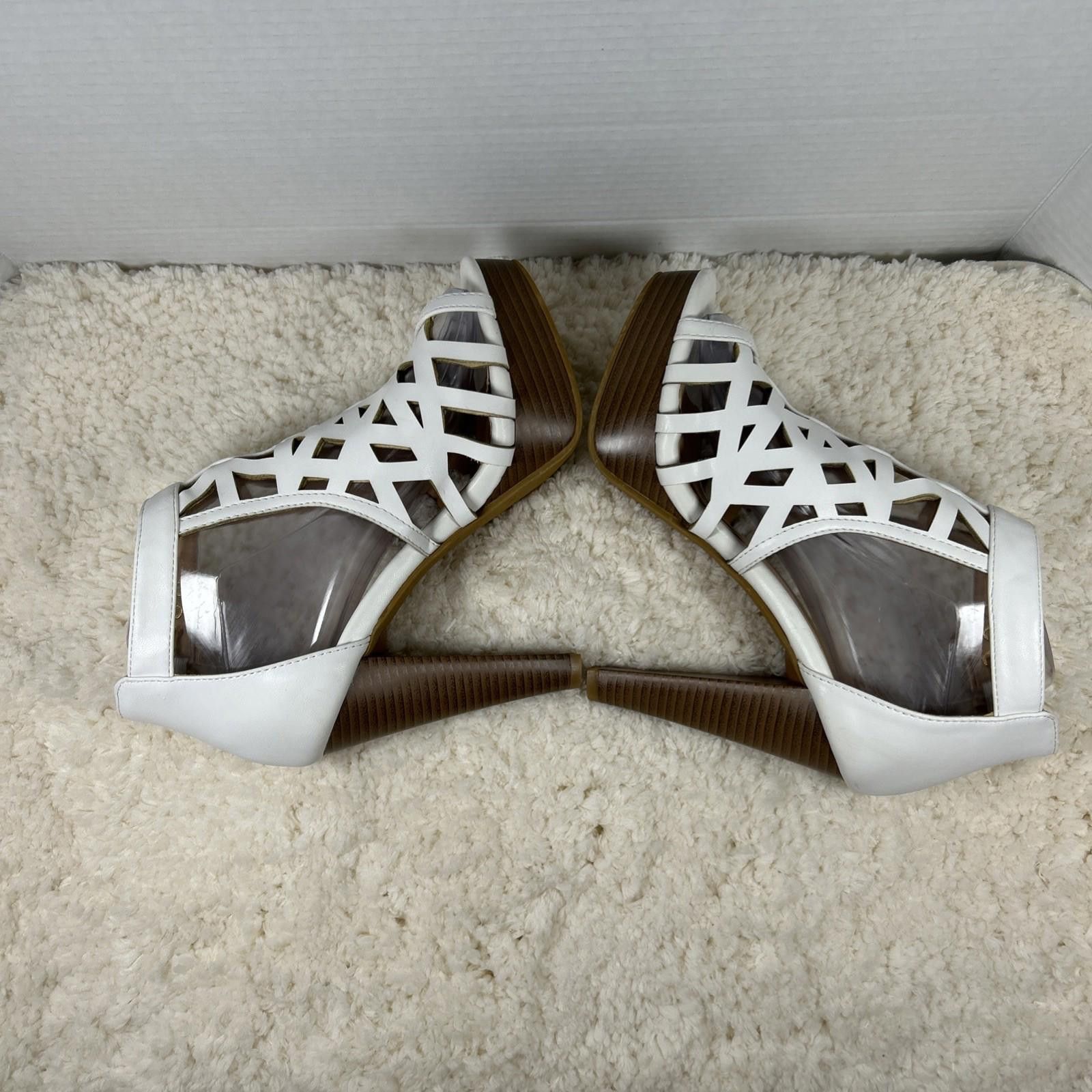 Other TRENDSup Collection Open Toe Sz 7.5 Ankle Strap Heels White Size US 7.5 / IT 37.5 - 2 Thumbnail