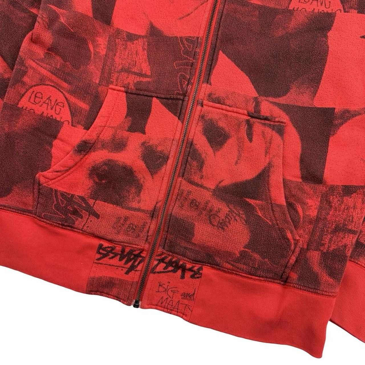 Stussy Vintage 2000s Stussy Bull Dog Zip Up Hoodie Red - Medium Size US M / EU 48-50 / 2 - 3 Thumbnail