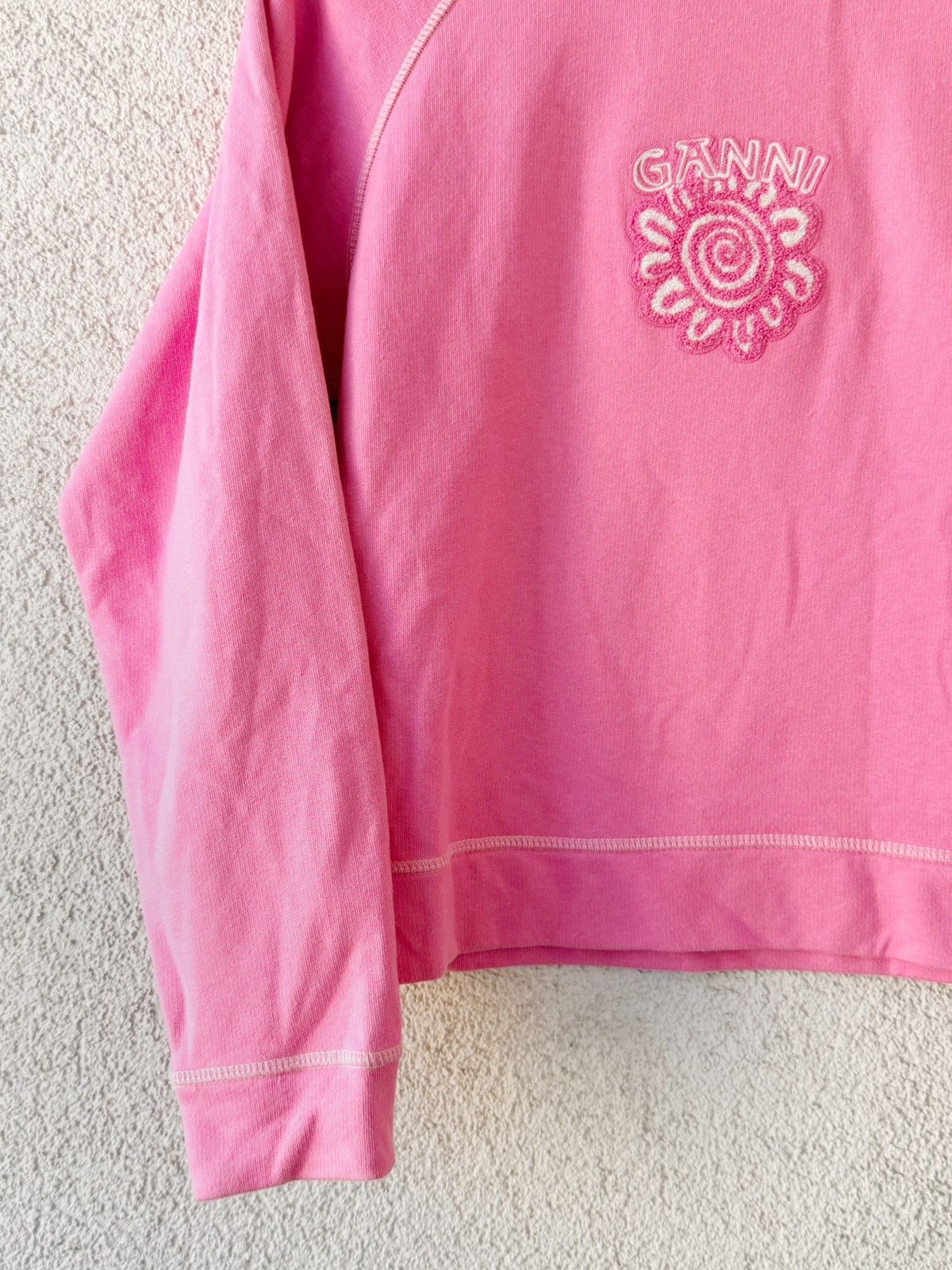 Ganni Ganni Big Embroidery Logo Women Sweatshirt Pink Color XS-S Size XS / US 0-2 / IT 36-38 - 4 Thumbnail