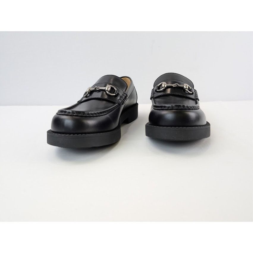 Gucci o1rshd1 Leather Taemin Moccasin Horsebit Loafer Boots Nero Size US 10.5 / EU 43-44 - 7 Thumbnail