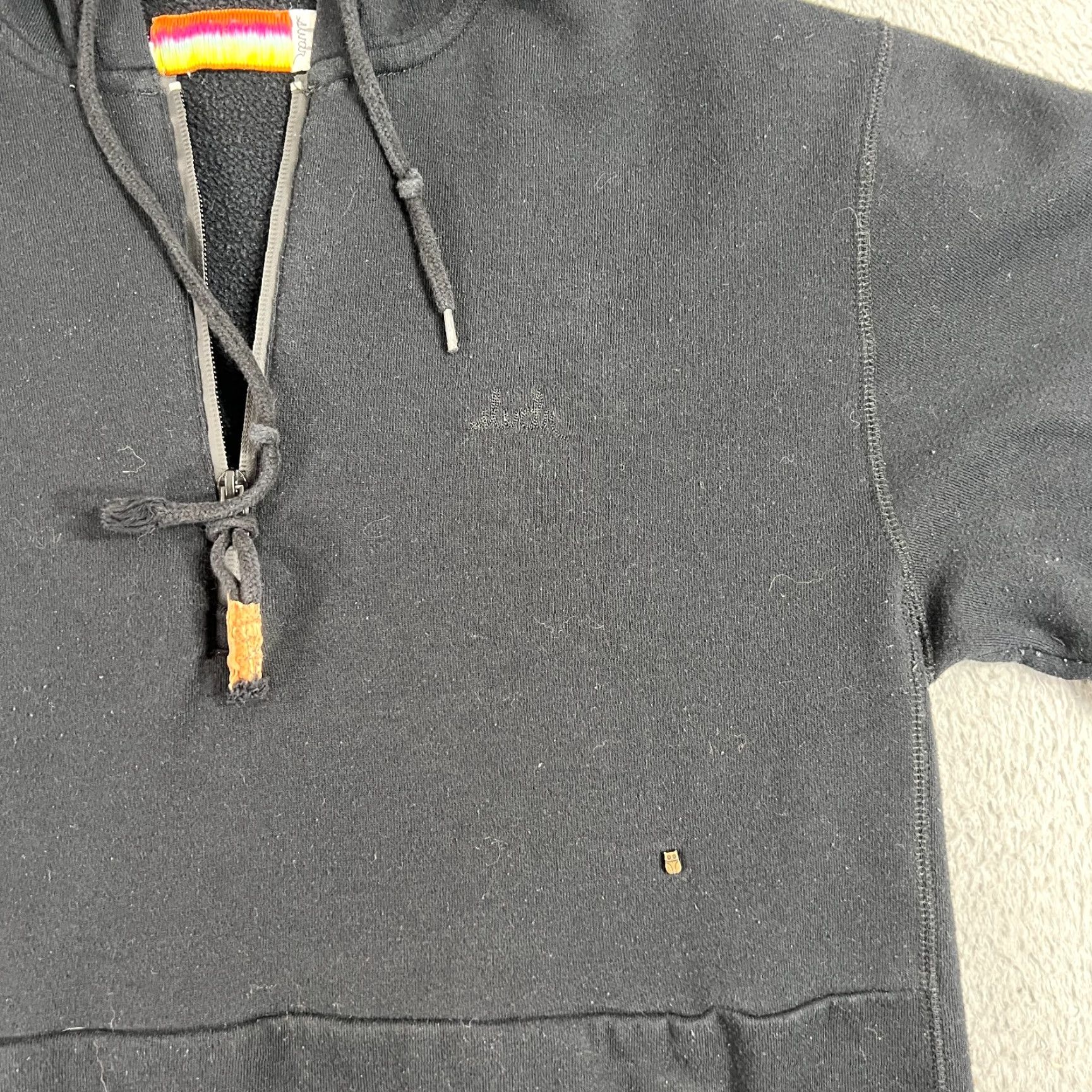 Vintage SLVDR Hoodie Women's Large Black 1/4 Zip Up Sweatshirt Shirt Hooded Pockets Zip All Seasons Regular Fit Casual Streetwear 1/4 Zip Size L / US 10 / IT 46 - 2 Thumbnail
