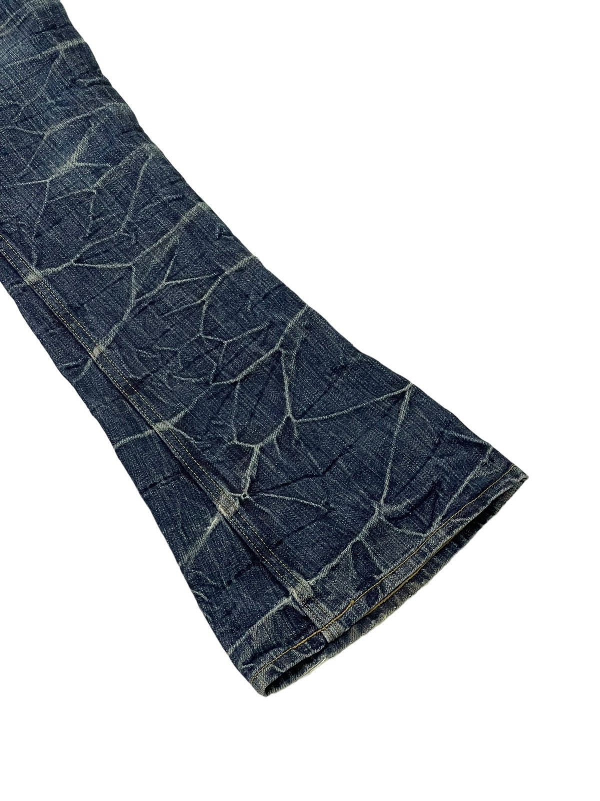 Japanese Brand Flare Jeans Brappers Honeycomb Distress Slim Low Rise 7🟦0 Size US 28 / EU 44 - 4 Thumbnail