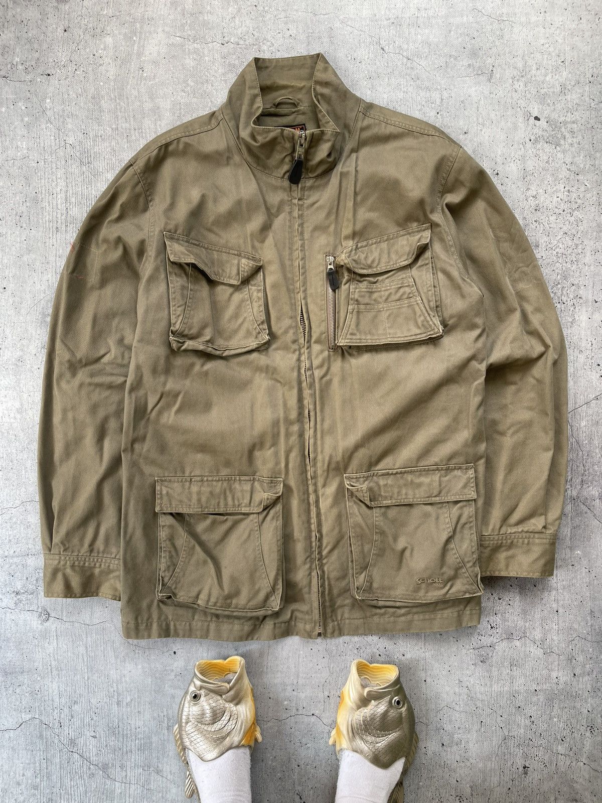 Other Vintage Schott M65 Olive Military multi-pocket Jacket Size US XL / EU 56 / 4 - 2 Thumbnail