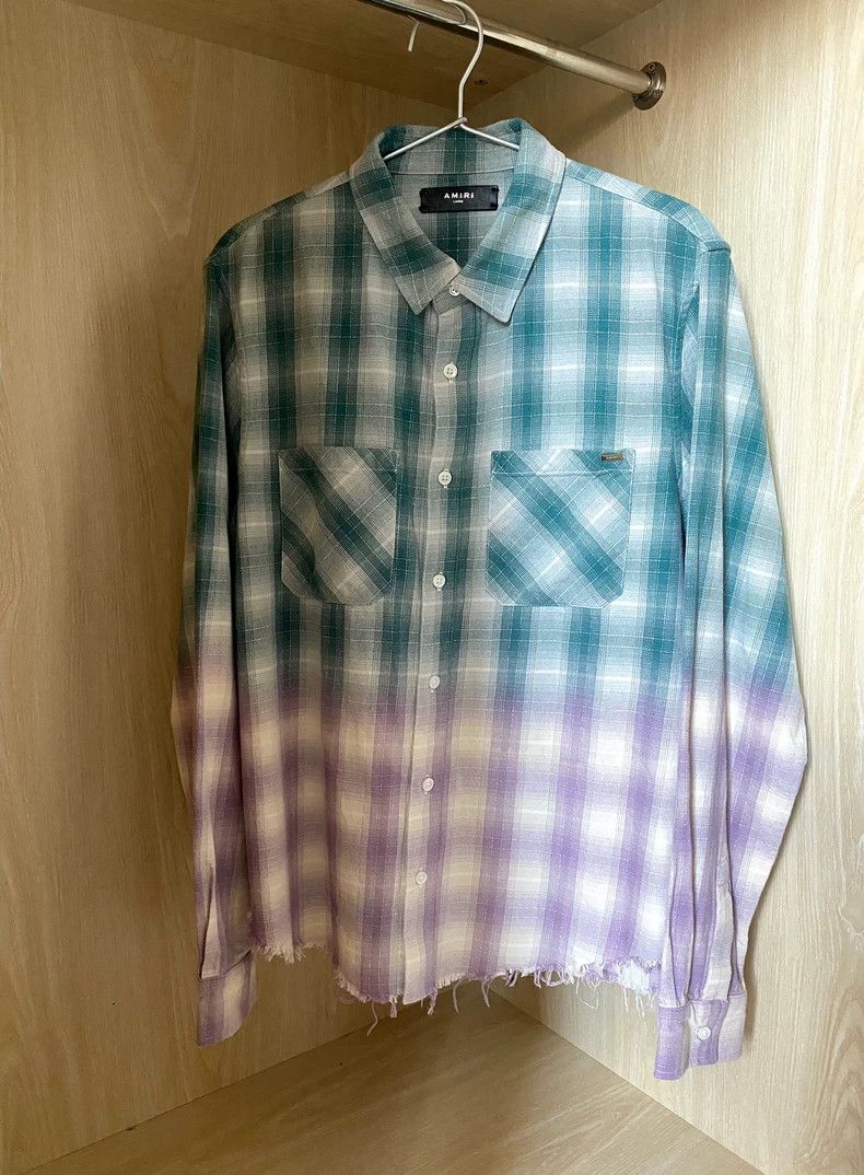 Amiri Amiri Gradient gold tassel shirt plaid long sleeves 2501-Ne Size US L / EU 52-54 / 3 - 1 Thumbnail