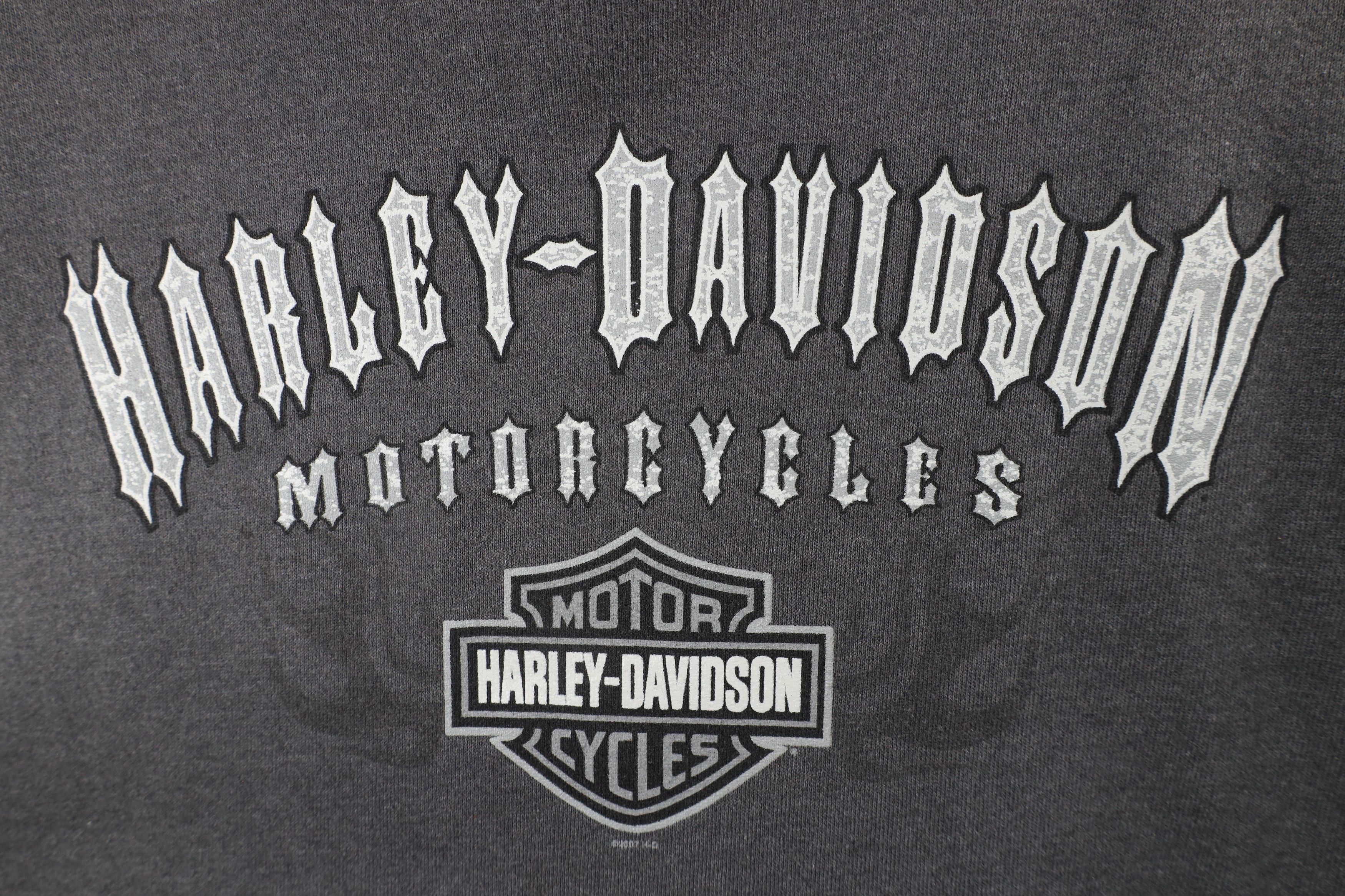 Harley Davidson Vintage Y2K 2007 Harley Davidson Out Eagle Flames Sweatshirt Size US XXL / EU 58 / 5 - 4 Thumbnail