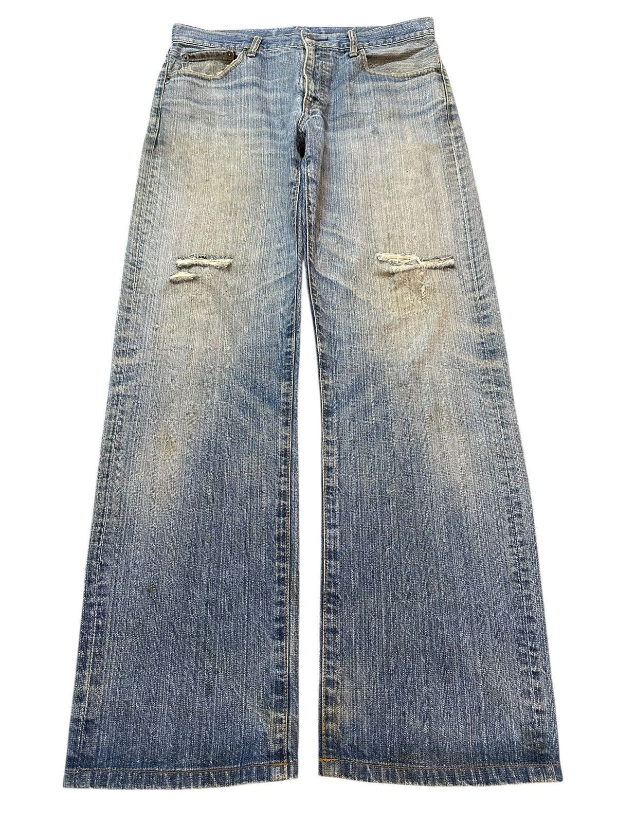 Japanese Brand Vintage Japanese Mud Wash Faded Distress Style Baggy Jeans Size US 32 / EU 48 - 1 Thumbnail