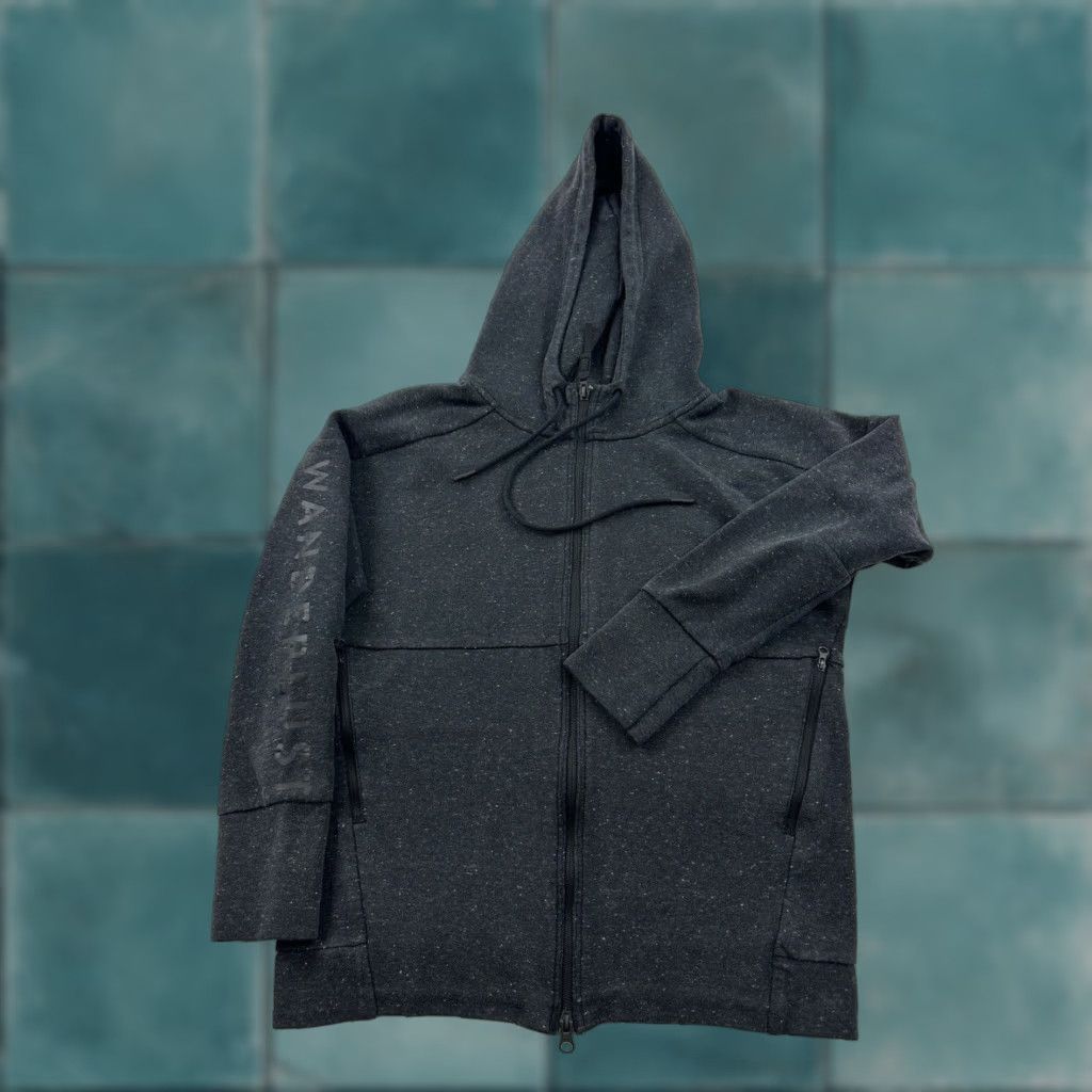 Adidas Adidas Hoodie Womens Medium Black Speckled Charcoal Logo Full Zip Hoodie Activewear Running Cross Training Gym & Training Walking Yoga Men's? Size M / US 6-8 / IT 42-44 - 1 Thumbnail