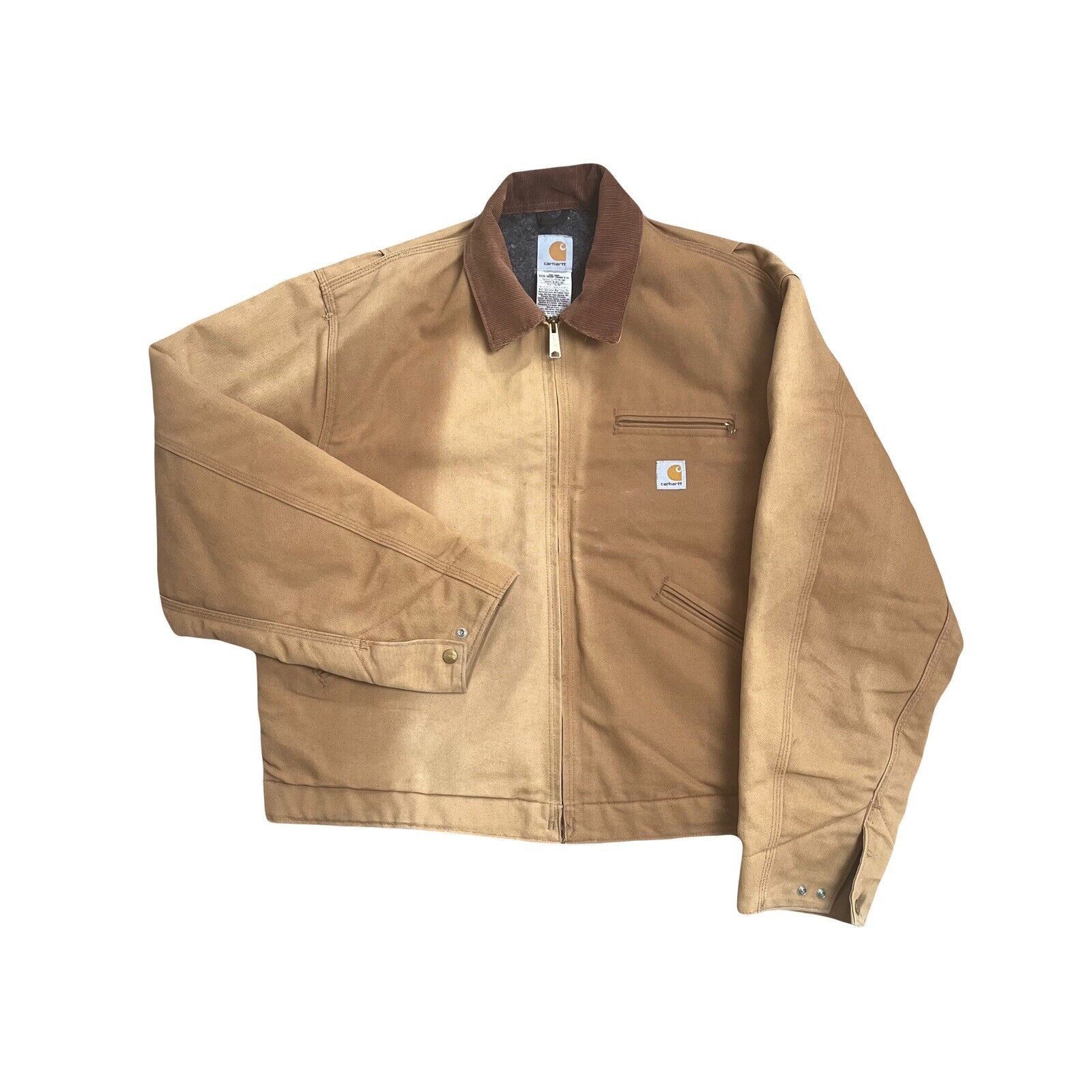 image of Carhartt Blanket-Lined Firm Duck Detroit Jacket 48R, J01 Brn in Brown, Men's (Size XL)